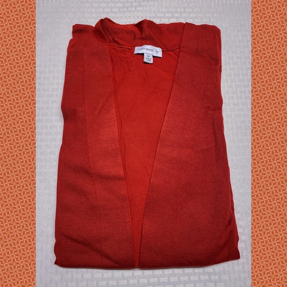 🚫SOLD🚫 Long Sleeve Pocketed Open Cardigan, Paprika Spice - Picture 5 of 8